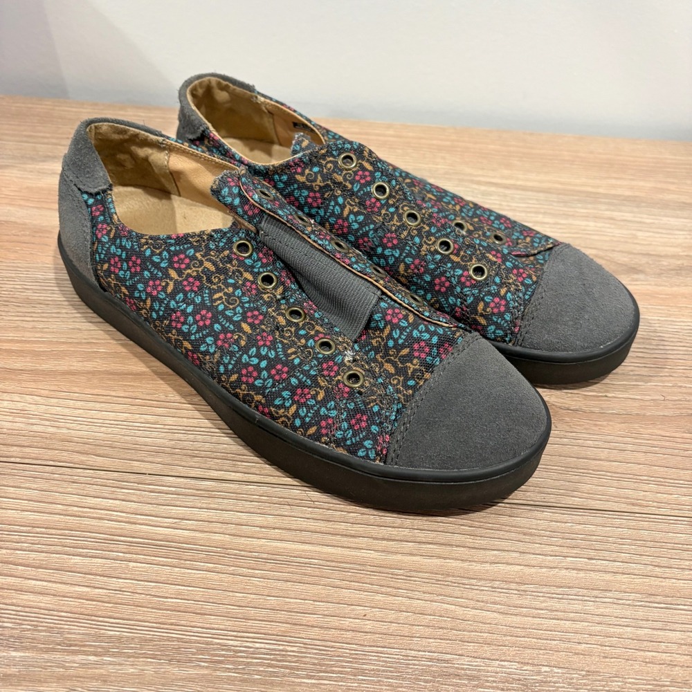 Spenco Floral Tapestry Slip On Sneakers Women Multi Color 7.5
